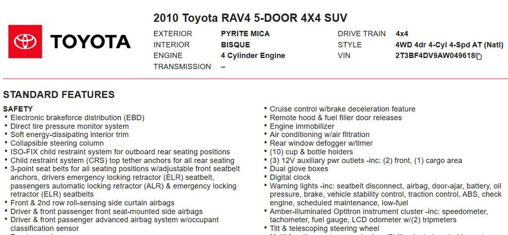 Used 2010 Toyota RAV4 4WD image 17