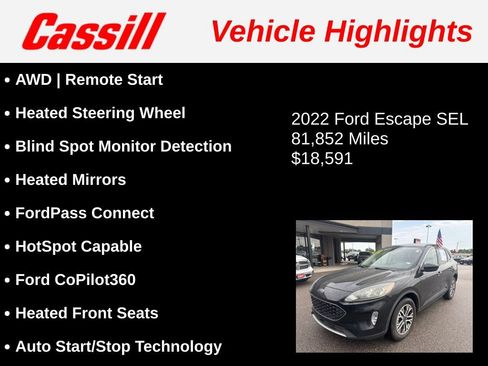 Used 2022 Ford Escape SEL AWD/4WD image 3