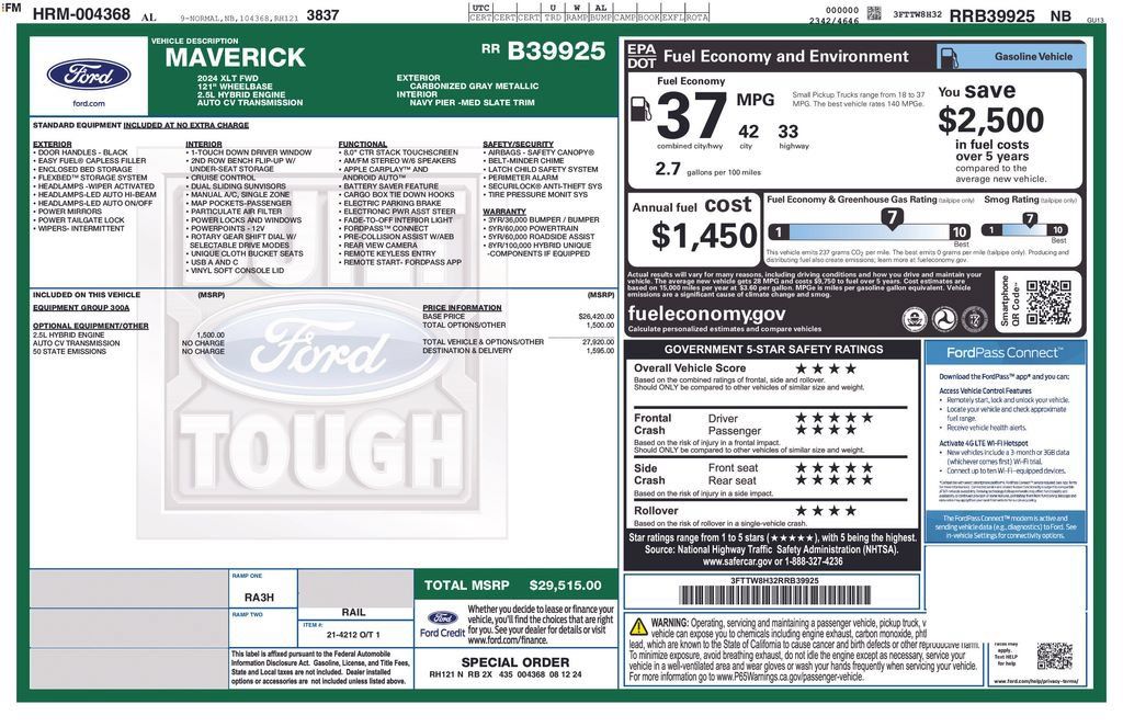 Certified 2024 Ford Maverick XLT FWD image 25
