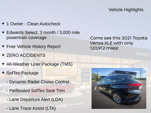 Used 2021 Toyota Venza XLE w/ Softex Package AWD/4WD image 8