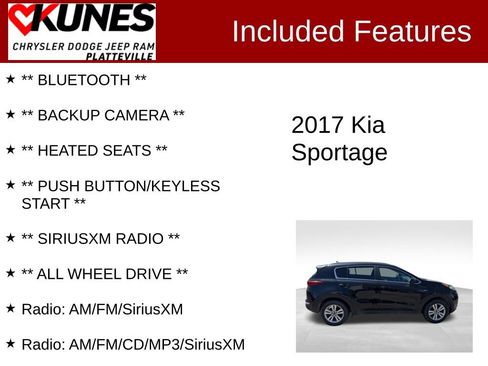 Used 2017 Kia Sportage LX w/ LX Popular Package AWD/4WD image 2