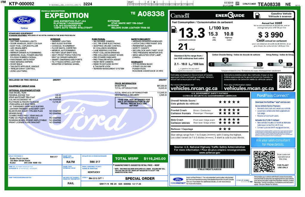 Certified 2026 Ford Expedition Platinum w/ Platinum Ultimate Package AWD/4WD image 5