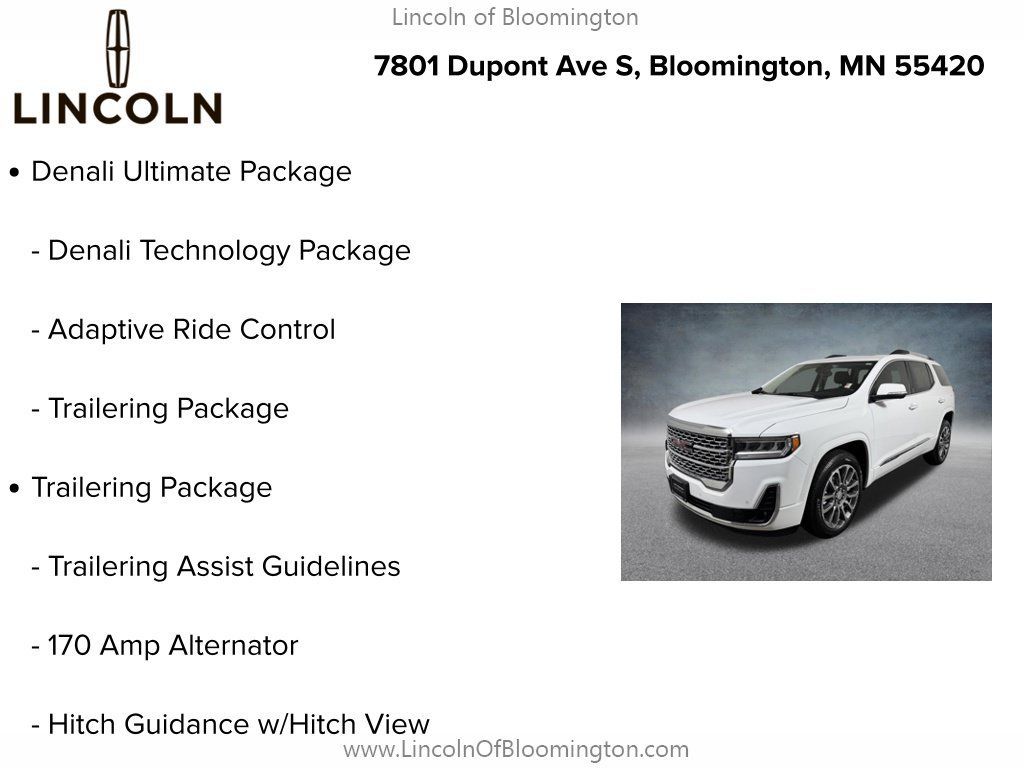 Used 2022 GMC Acadia Denali w/ Denali Ultimate Package AWD/4WD image 9