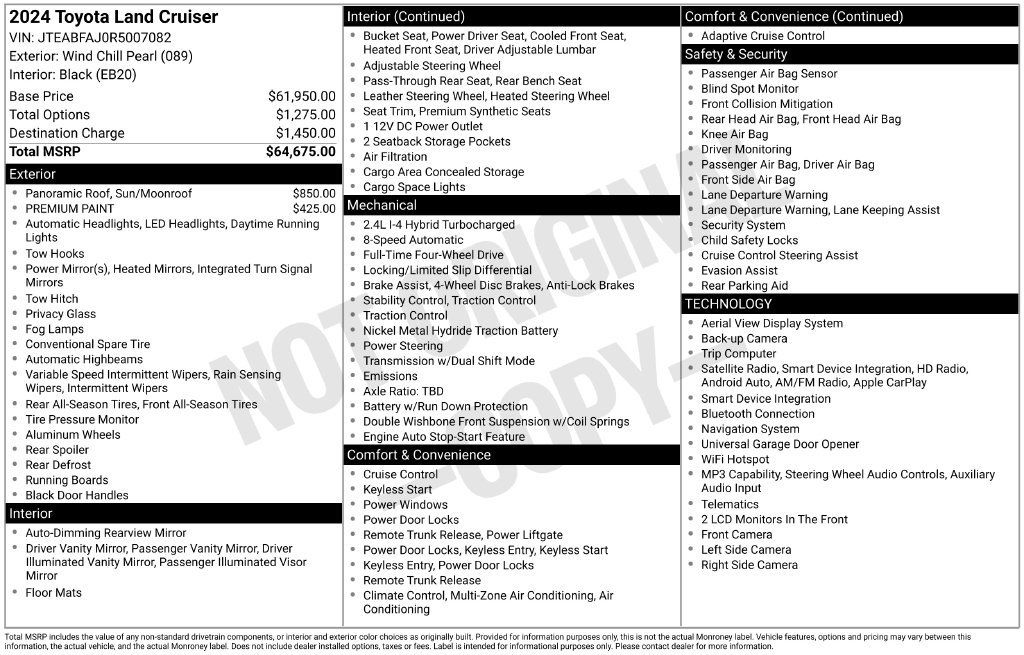 Used 2024 Toyota Land Cruiser AWD/4WD image 2