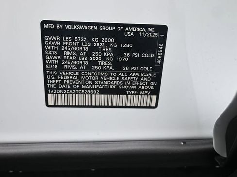 New 2026 Volkswagen Atlas SE FWD image 20