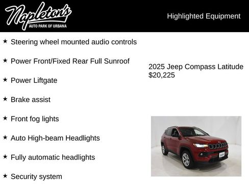 Used 2025 Jeep Compass Latitude w/ Sun & Sound Group AWD/4WD image 16