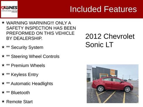 Used 2012 Chevrolet Sonic LT image 2