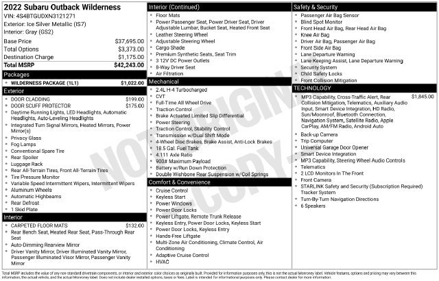 Used 2022 Subaru Outback Wilderness w/ Wilderness Package AWD/4WD image 5