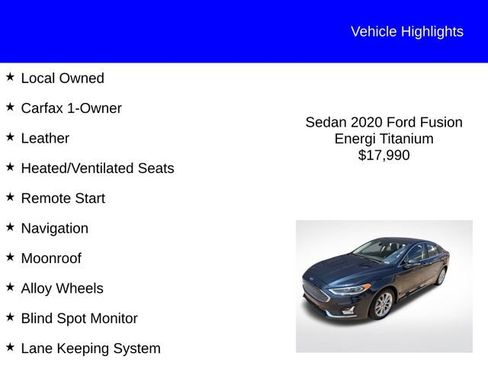 Used 2020 Ford Fusion Energi Titanium FWD image 2