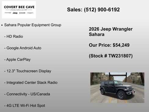 New 2026 Jeep Wrangler Sahara AWD/4WD image 12