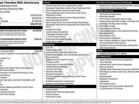 Used 2021 Jeep Cherokee Latitude Lux 80th Anniv w/ Quick Order Package 26U 80TH AWD/4WD image 6