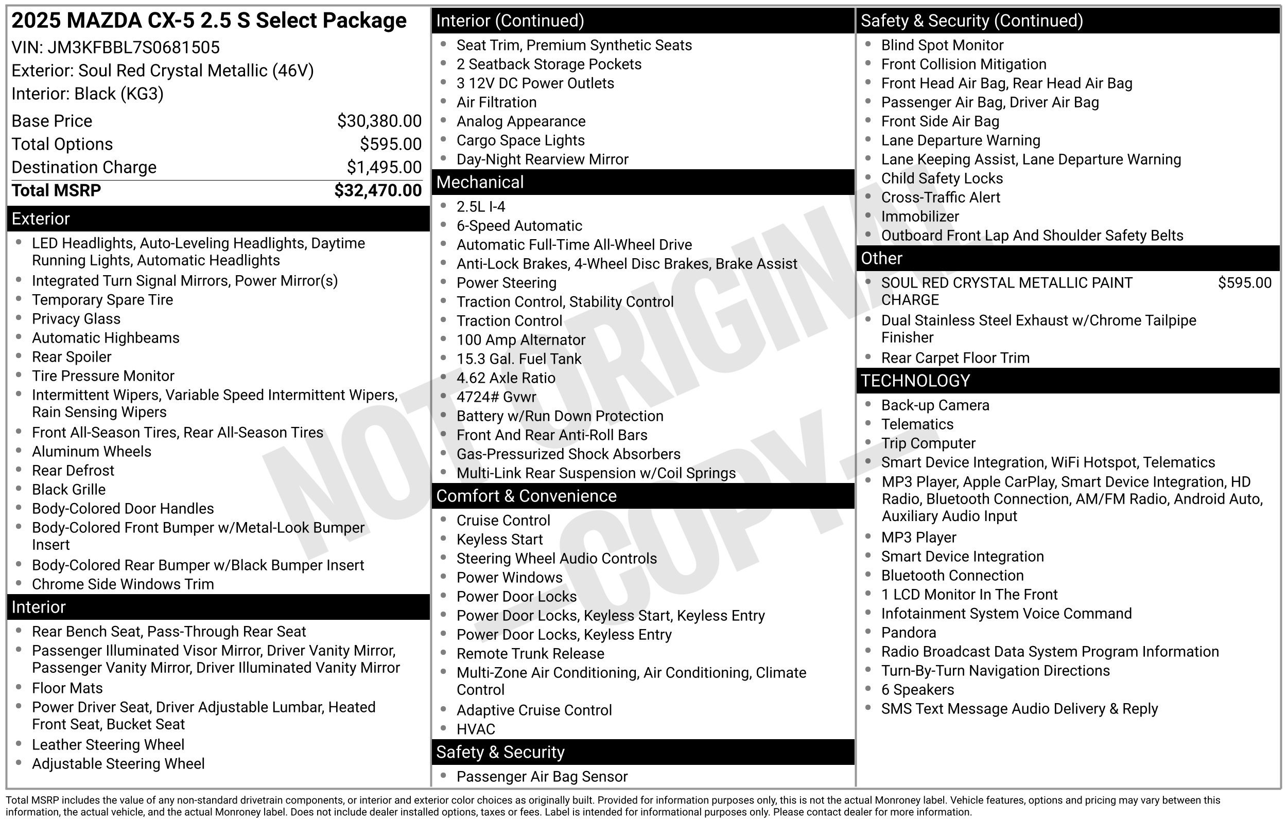 Used 2025 MAZDA CX-5 AWD 2.5 S w/ Select Package image 2