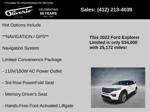 Used 2022 Ford Explorer Limited w/ Equipment Group 301A image 5