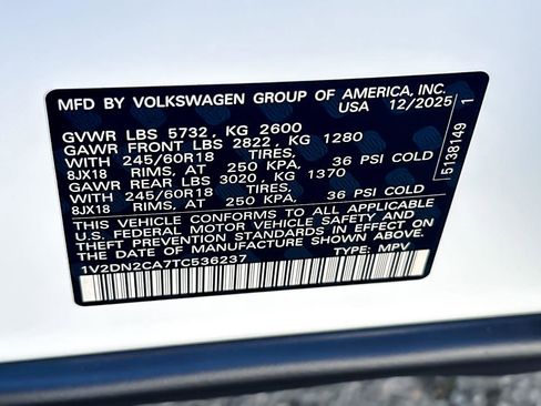 New 2026 Volkswagen Atlas SE image 27