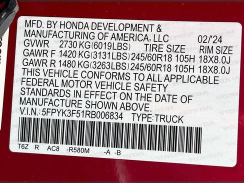 Used 2024 Honda Ridgeline RTL image 31