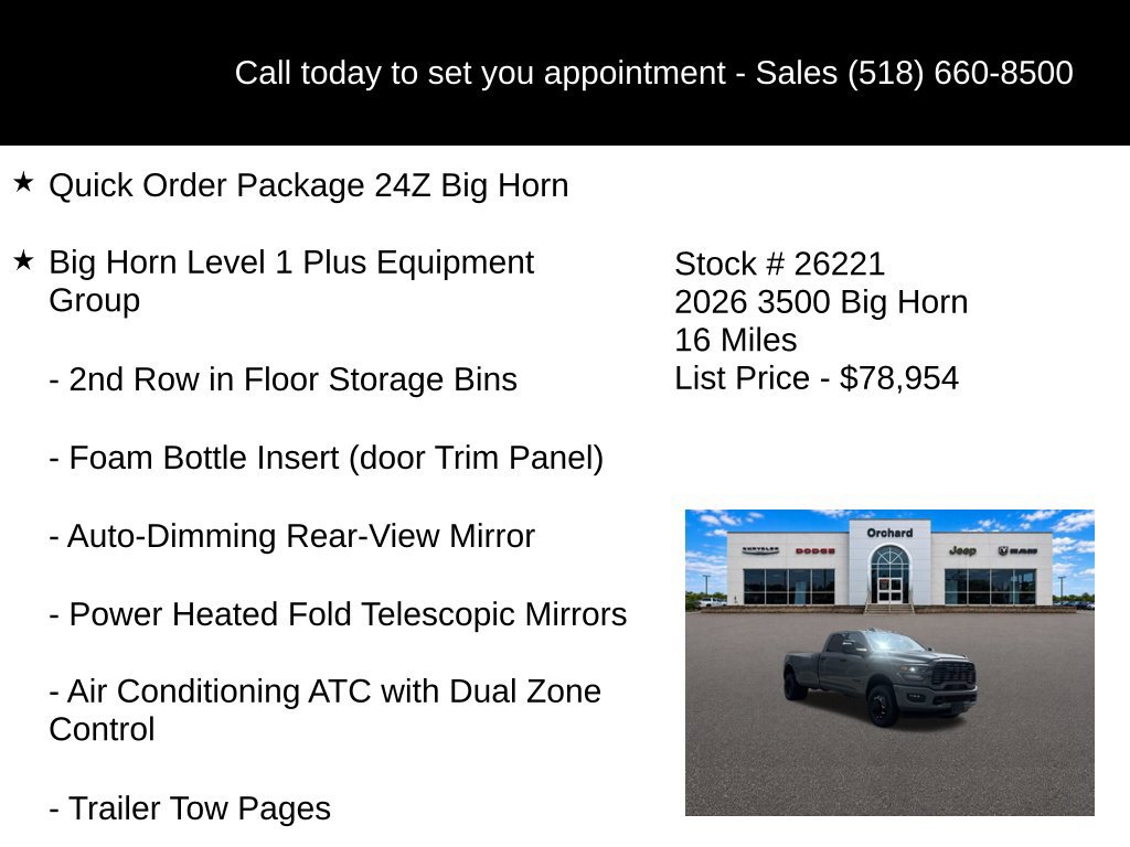 New 2026 RAM 3500 Big Horn AWD/4WD image 5