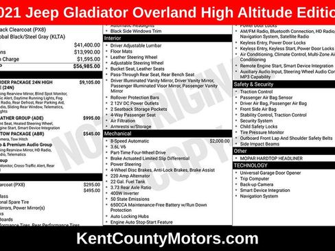 Used 2021 Jeep Gladiator Overland AWD/4WD image 1