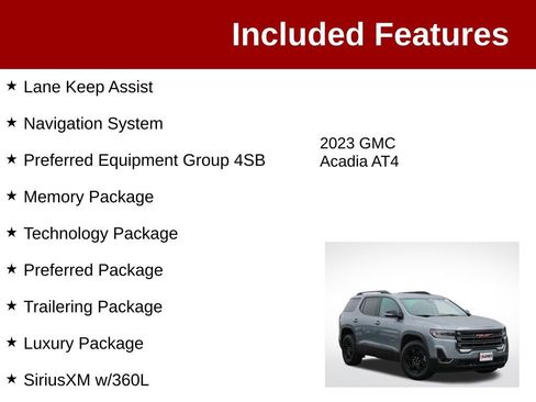 Used 2023 GMC Acadia AT4 w/ Technology Package AWD/4WD image 4
