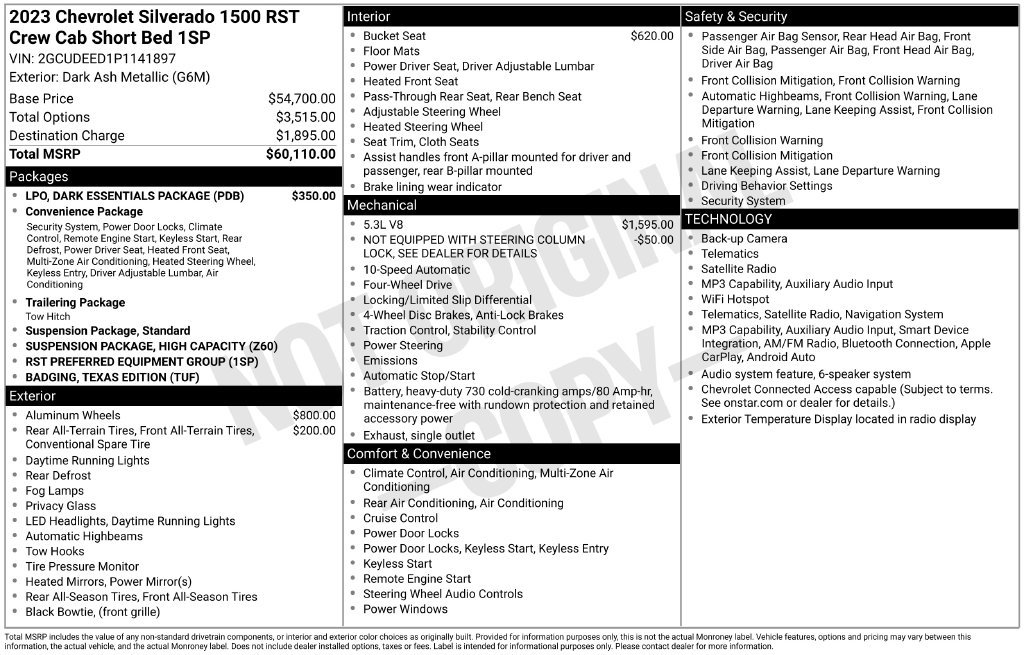 Used 2023 Chevrolet Silverado 1500 RST w/ LPO, Dark Essentials Package AWD/4WD image 2
