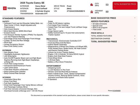 Used 2025 Toyota Camry SE FWD image 2