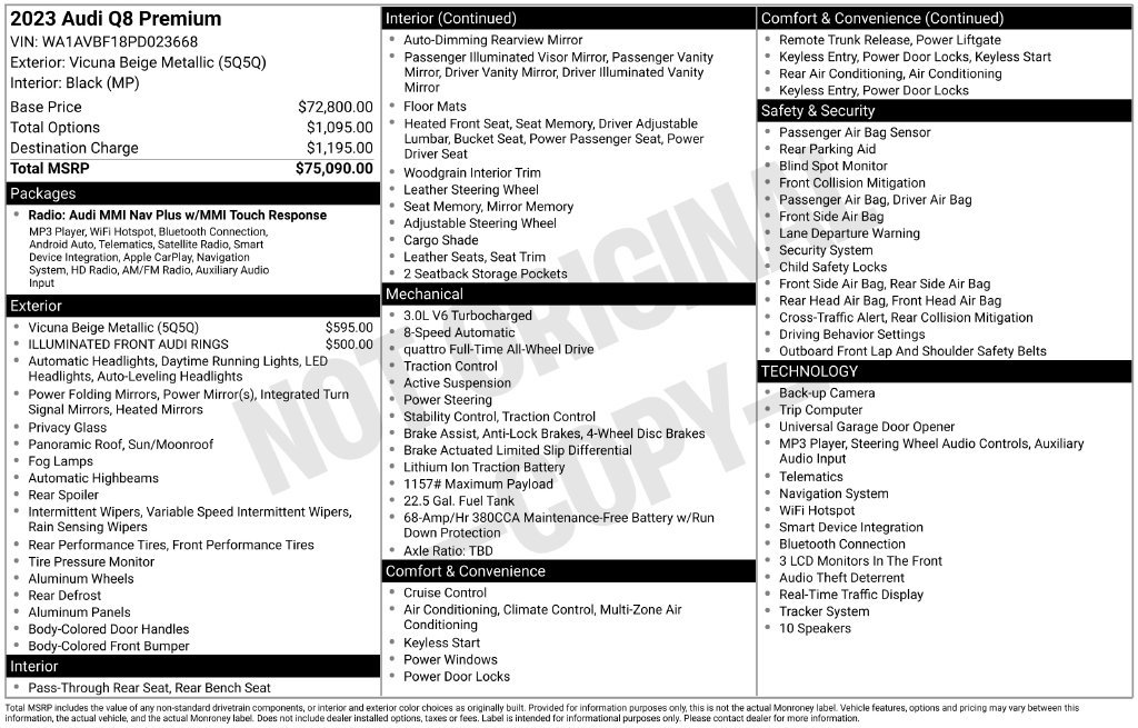 Certified 2023 Audi Q8 Premium AWD/4WD image 45