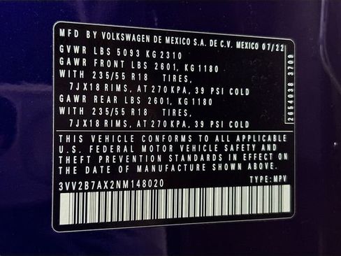 Used 2022 Volkswagen Tiguan SE w/ Panoramic Sunroof Package image 32