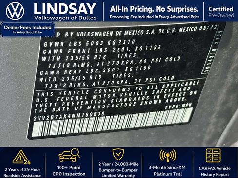 Used 2022 Volkswagen Tiguan SE AWD/4WD image 27
