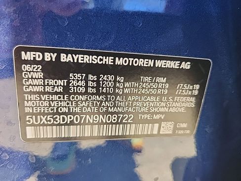 Used 2022 BMW X3 xDrive30i w/ Convenience Package image 8