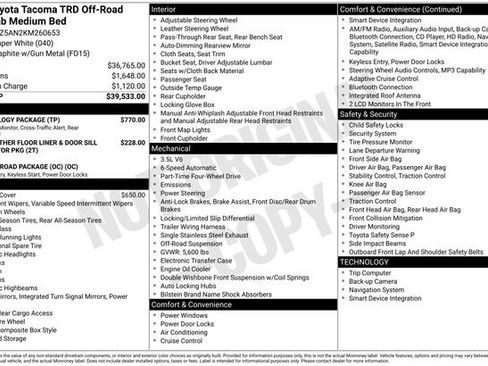 Used 2019 Toyota Tacoma TRD Off-Road w/ Technology Package image 30