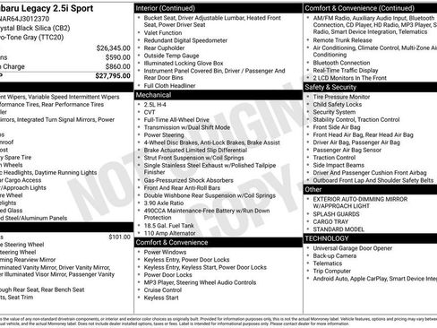 Used 2018 Subaru Legacy 2.5i Sport image 37