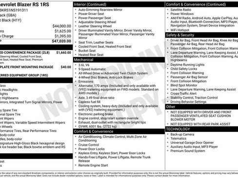 Certified 2022 Chevrolet Blazer RS w/ Enhanced Convenience Package AWD/4WD image 43