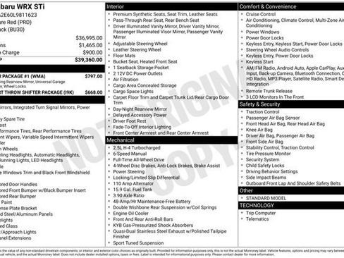 Used 2020 Subaru WRX STI w/ Popular Package #1 image 43