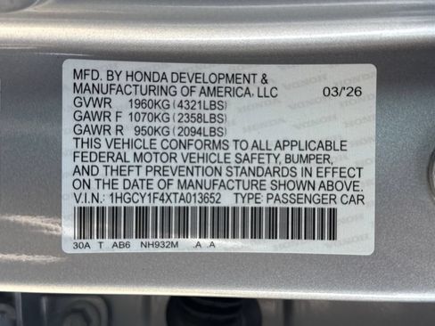 Used 2026 Honda Accord SE image 32