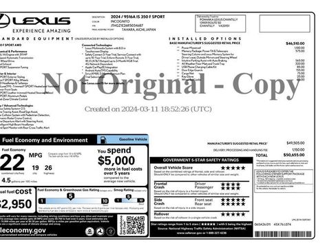 Used 2024 Lexus IS 350 F Sport w/ Memory Package AWD/4WD image 3