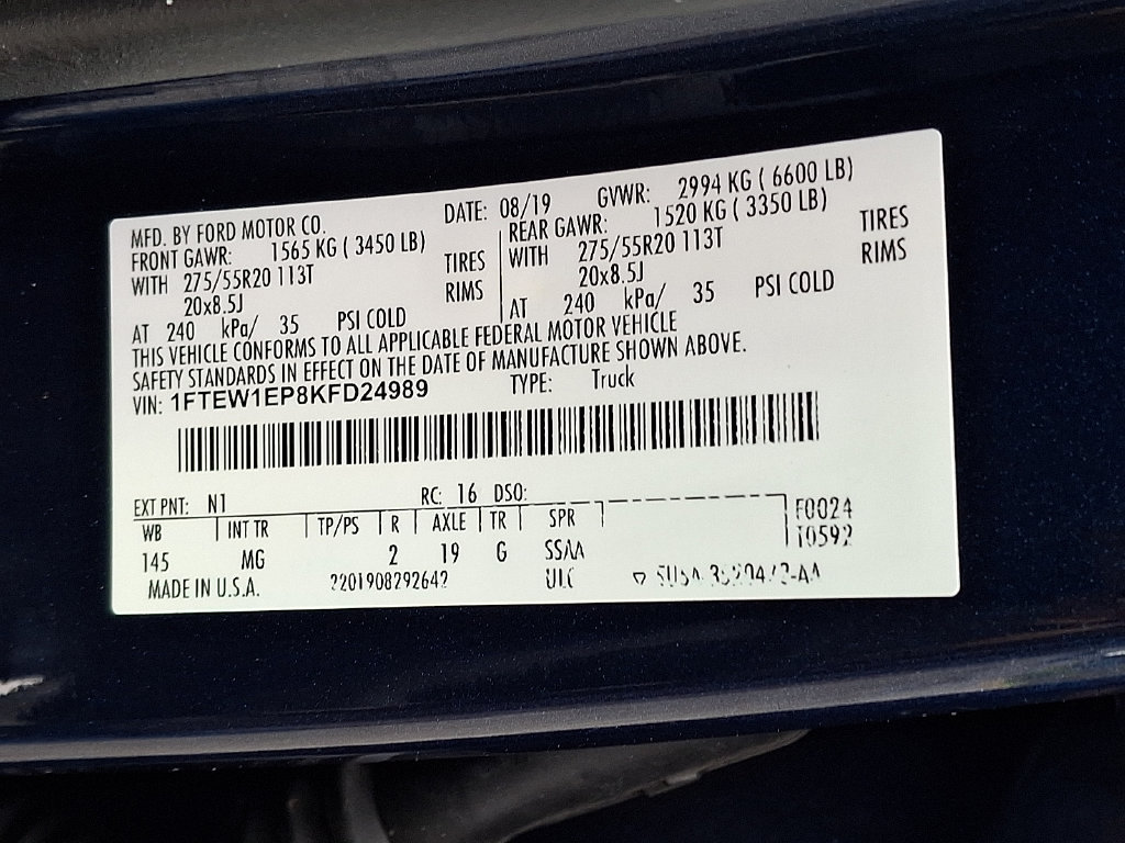 Used 2019 Ford F150 XLT w/ Equipment Group 302A Luxury AWD/4WD image 28