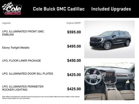 New 2026 GMC Acadia Denali Ultimate w/ LPO, Floor Liner Package image 3