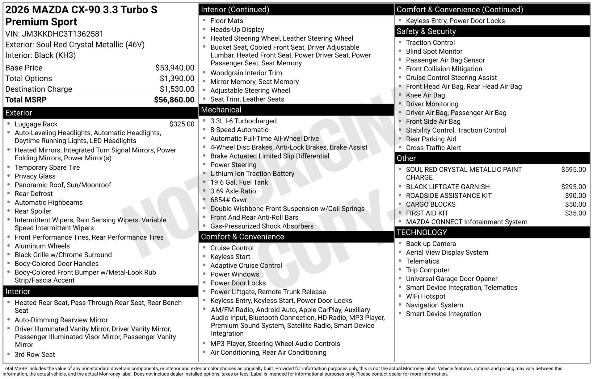 Certified 2026 MAZDA CX-90 3.3 Turbo S w/ Premium Package AWD/4WD image 37