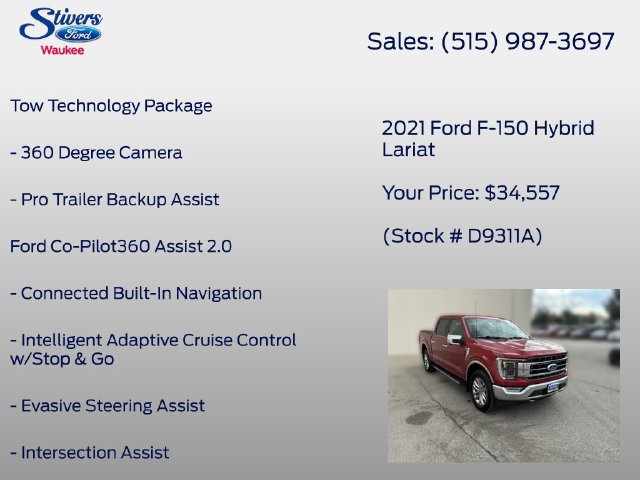 Used 2021 Ford F150 Lariat w/ Equipment Group 502A High AWD/4WD image 8