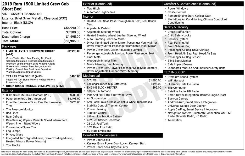 Used 2019 RAM 1500 Limited AWD/4WD image 45