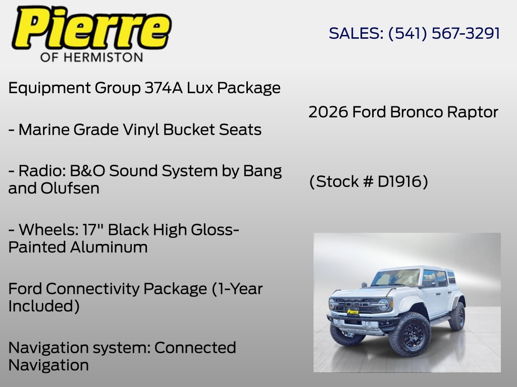 New 2026 Ford Bronco Raptor AWD/4WD image 6