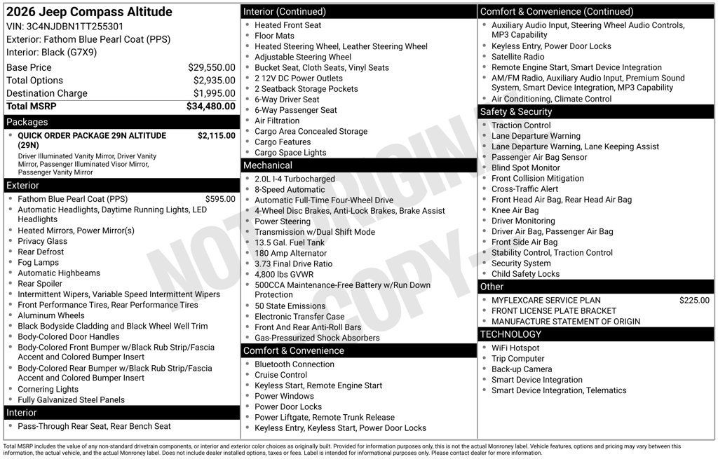 New 2026 Jeep Compass Latitude AWD/4WD image 36