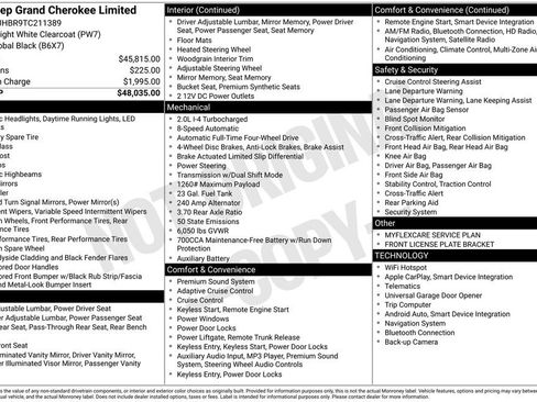 New 2026 Jeep Grand Cherokee Limited AWD/4WD image 38