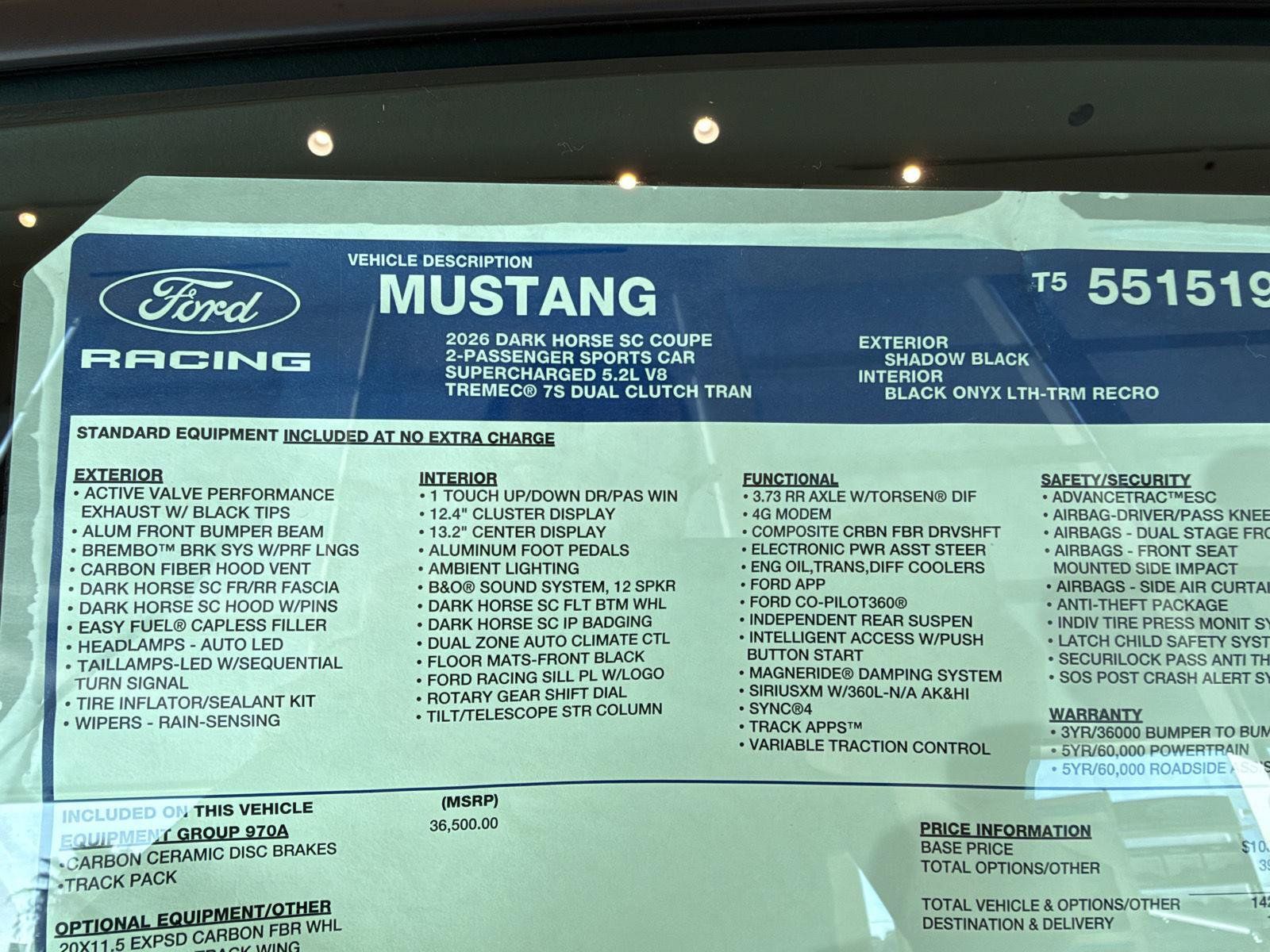 New 2026 Ford Mustang Dark Horse SC RWD image 34