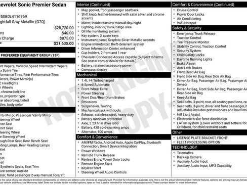 Used 2020 Chevrolet Sonic Premier FWD image 5