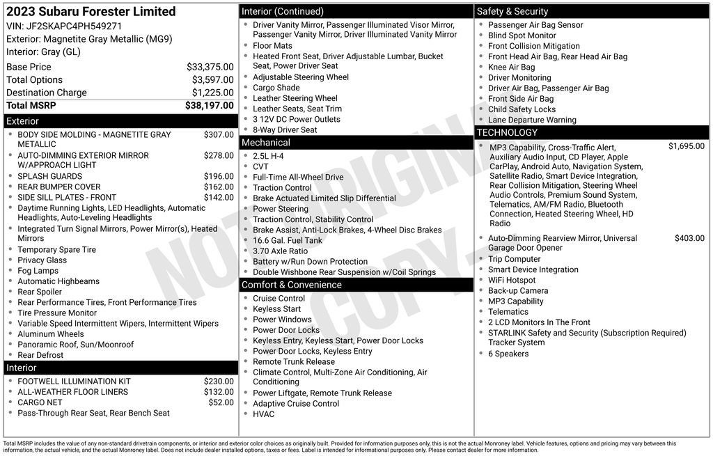 Certified 2023 Subaru Forester Limited AWD/4WD image 34