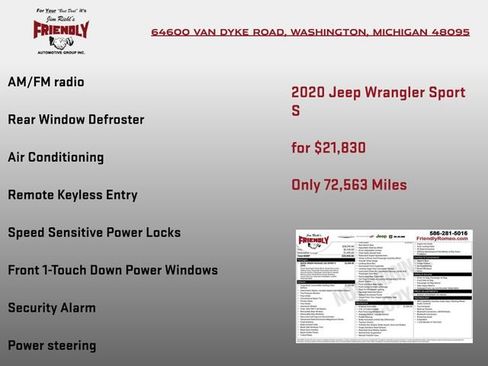 Used 2020 Jeep Wrangler Sport AWD/4WD image 5