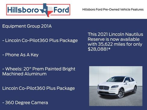 Used 2021 Lincoln Nautilus Reserve w/ Equipment Group 201A image 3