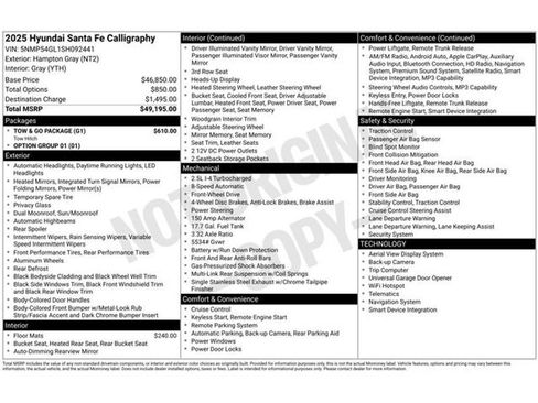 Used 2025 Hyundai Santa Fe Calligraphy w/ Tow & Go Package image 42