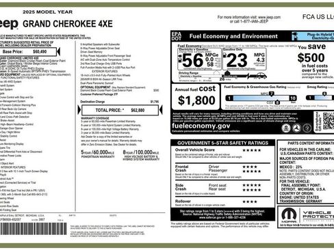 Used 2025 Jeep Grand Cherokee Limited 4xe AWD/4WD image 3