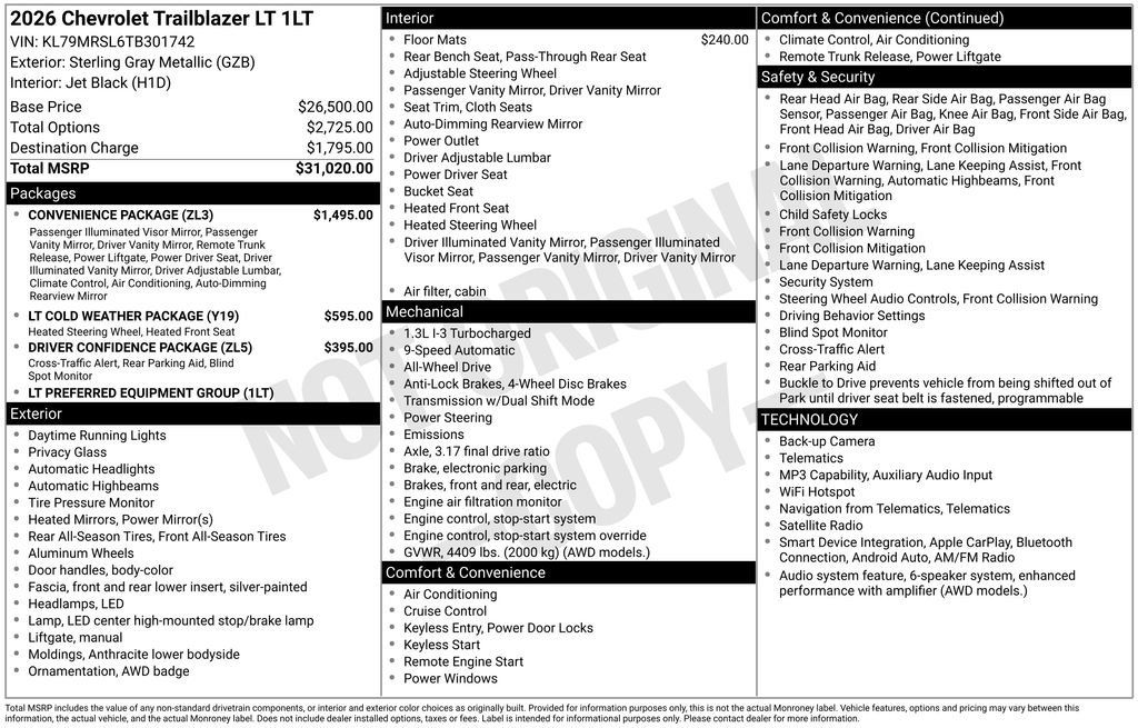 New 2026 Chevrolet TrailBlazer LT w/ Convenience Package AWD/4WD image 4